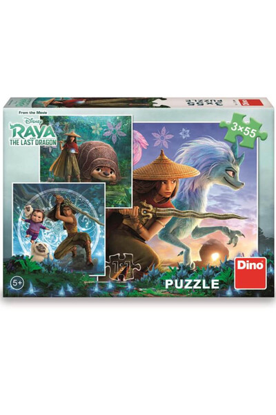 Dino Puzzle pentru copii Raya and the Last Dragon 3x55 piese