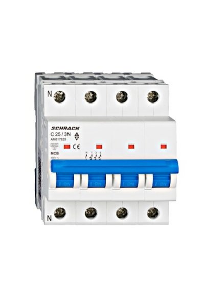 SCHRACK Întreruptor automat modular (MCB) AMPARO 6kA, C 25A, 3P+N