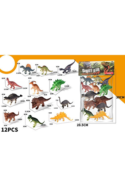 NO BRAND Set figurine dinozauri 12 buc., în pungă