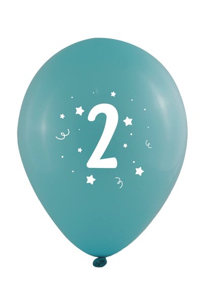 GLOBOS Baloane 10 buc. 12" - 30 cm, imprimeu cifra 2