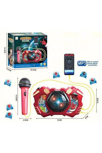 NO BRAND Microfon karaoke pentru copii cu consolă și MP3
