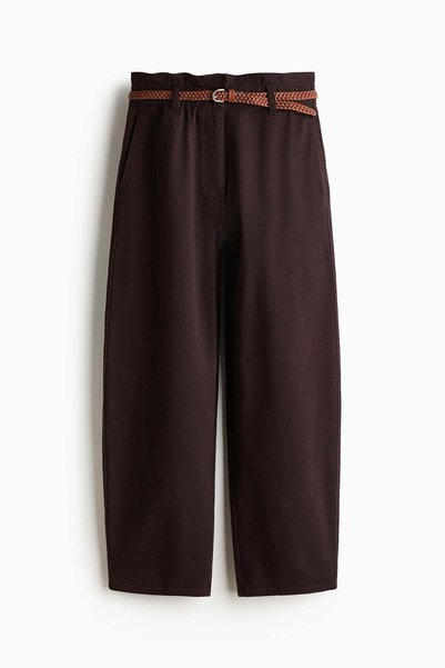 H&M Belted barrel trousers