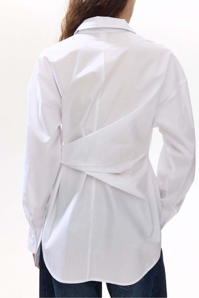 H&M Tie-detail cotton shirt