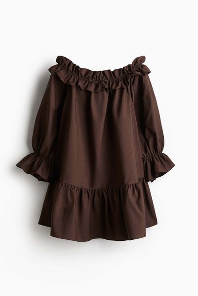 H&M Off-the-shoulder poplin dress