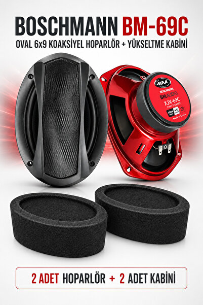 poke audio Boschmann BM-69C Oval 6x9 900W Koaksiyel Oto Hoparlör ve Pandizot ...