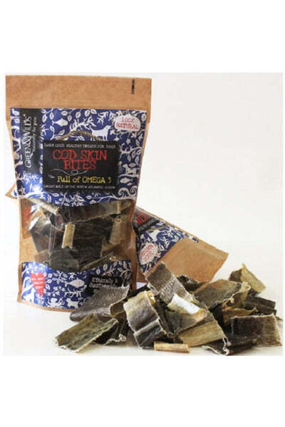 Green &Wilds Cod Skin Bites Dog Treats 50G