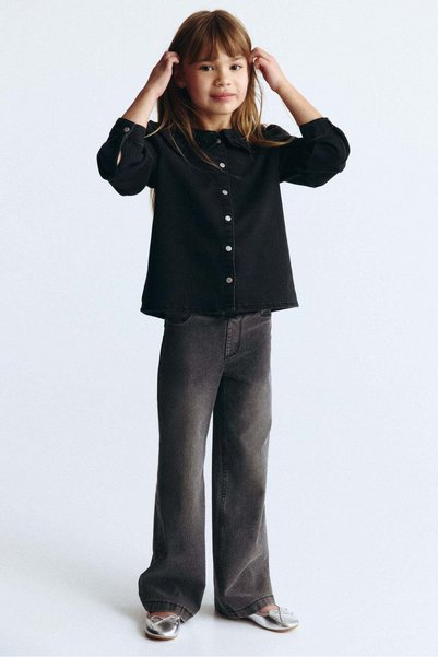 H&M Wide denim-look trousers