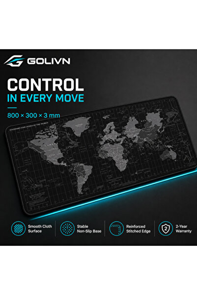 Golivn لوحة ماوس ألعاب واسعة من وورلد جريد، قماش ناعم، قاعدة غير قابلة للانزل...