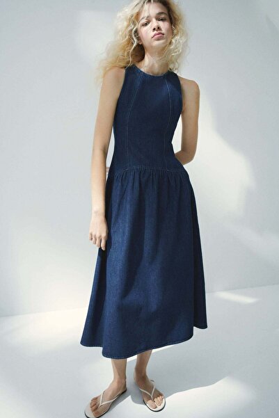 H&M Flared-skirt denim dress
