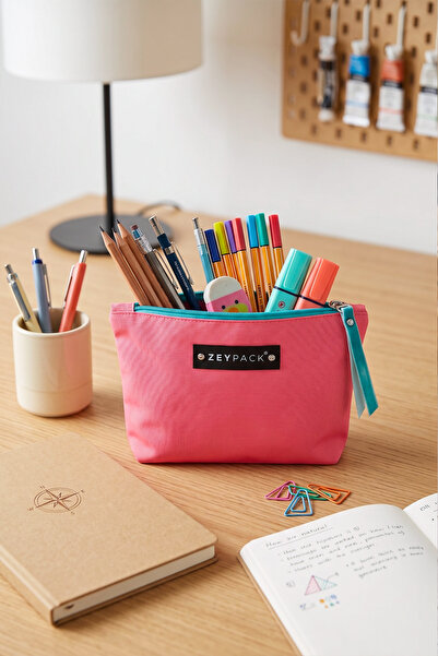 zeypack Pink Pencil Case, Washable Pen Holder 22X12Cm