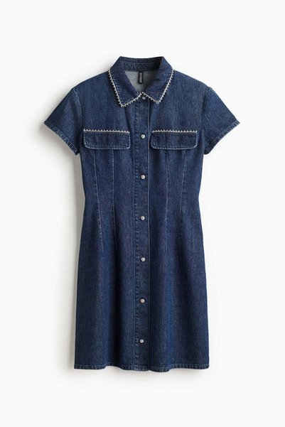 H&M Embellished denim dress
