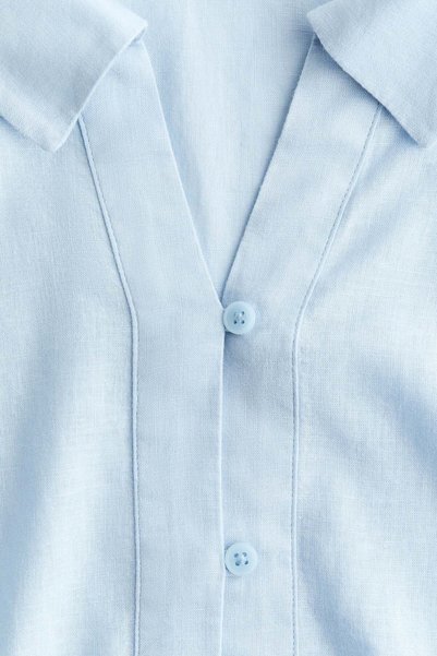 H&M Sleeveless linen-blend shirt