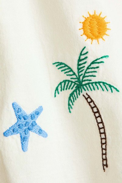 H&M Embroidered cotton resort shirt