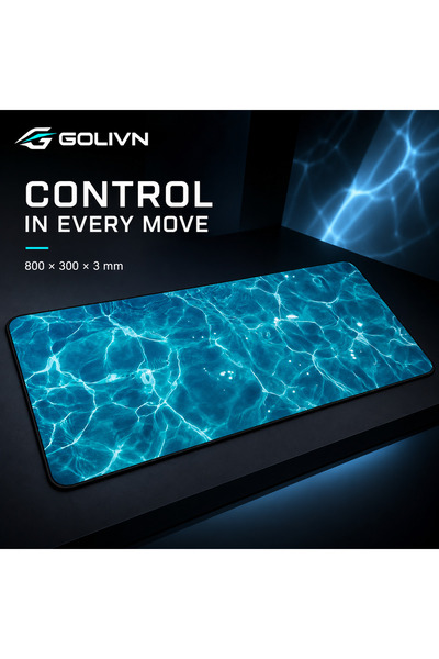 Golivn Watercolor Flow Extended Gaming Mouse Pad, Smooth Cloth, Non-Slip Base...