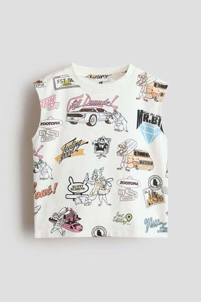 H&M Printed cotton vest top