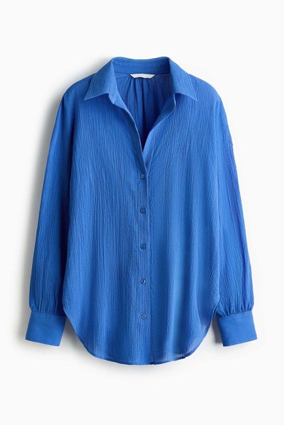 H&M Crinkled cotton shirt