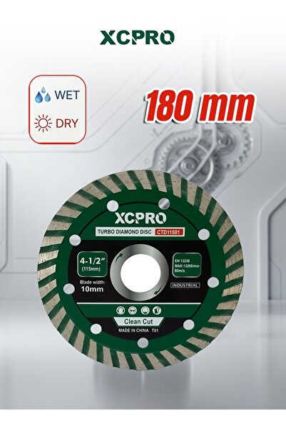 XCPRO قرص توربو الماسي، شفرة قطع توربو - عجلة جلخ وقطع مقاس 180x10x22.2 مم لل...