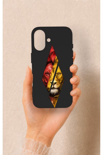 Vip Case iPhone 16 Compatible Cut-Out Lion Pattern Silicone Case