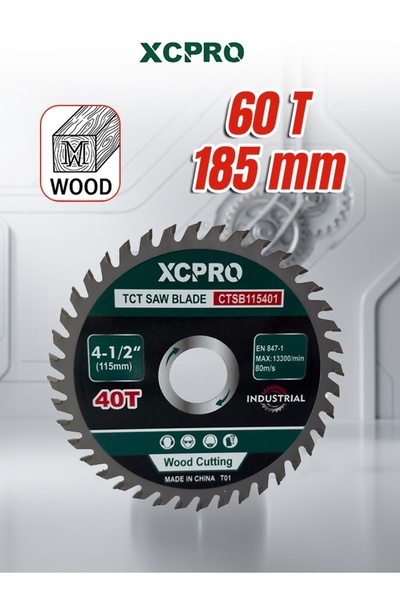 XCPRO شفرة منشار TCT، شفرة منشار دائرية لقطع الخشب - 185x60Tx1.4 مم مزودة بطر...