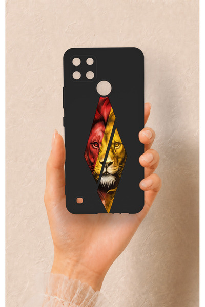 Vip Case Realme C21Y Compatible Cut-Out Lion Pattern Silicone Case