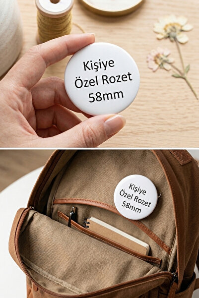 HEDİYELİKS Kişiye Özel Baskılı Rozet 58 mm