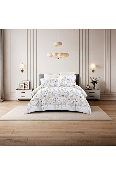Lifestyle Super King Floral Print 6 Piece Reversible Comforter Set - 260x240cms