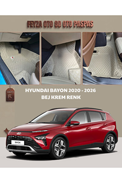 FEYZA OTO HYUNDAİ BAYON SERİSİ 2020 - 2026 ARASI 8D PREMİUM KAYMAZ TABAN ARAC...
