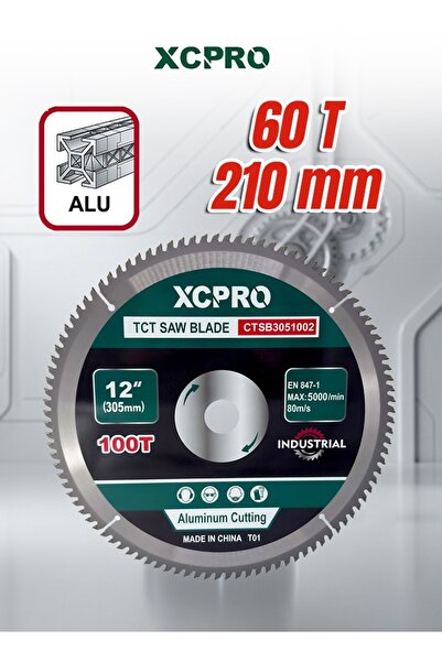 XCPRO شفرة منشار TCT، شفرة منشار دائرية لقطع الألومنيوم - 210x60Tx1.8 مم مزود...