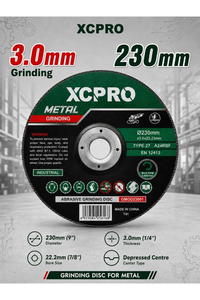 XCPRO قرص طحن معدني، عجلة جلخ، قرص لجلاخة الزاوية - 230 مم × 3.0 مم × 22.2 مم...