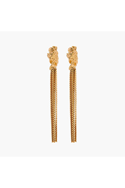 Lifestyle Gold Tone Dangler Earrings with Pushback Closure