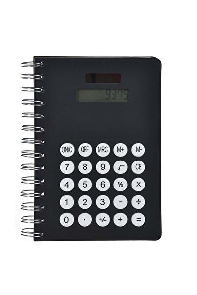 CATIANO Carnetel Notite A5 Negru Mat cu Spirala & Calculator - 80File