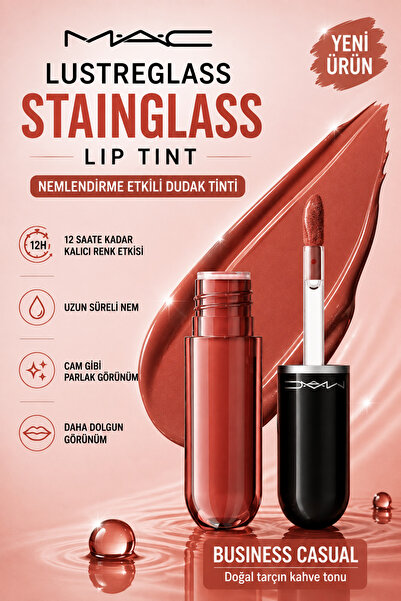 M.A.C Lustreglass Stainglass Lip Tint - 12 Saat Kalıcı Cam Parlaklığında Neml...