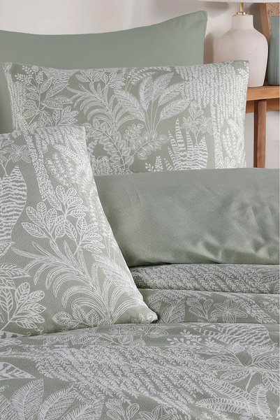 Karden Flower Dream Cotton Sage Green 100% Cotton Poplin Double Duvet Cover Set