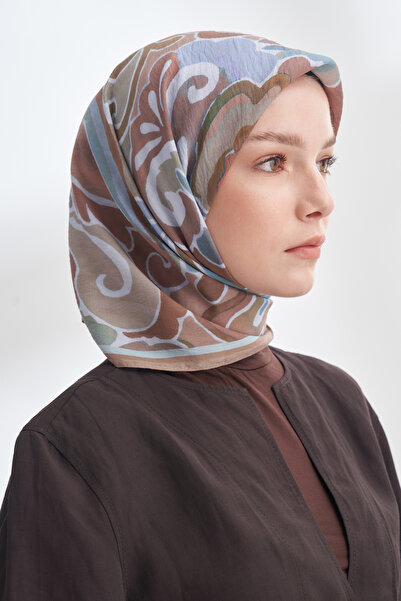 ARMANDA Heritage Floral Pattern the Tencel Edit Scarf - Mink