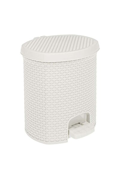 CATIANO Cos de Gunoi din Plastic Ecru cu Model Diamond 7L