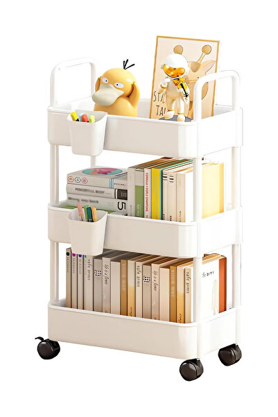 GGEROU 3-Tier Rolling Utility Cart with Wheels, Detachable Utility Storage Ca...