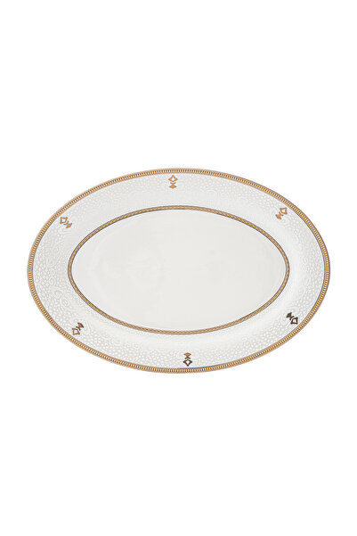 SHALLOW ZAYA New Bone China Oval Platter 36 cm – Large White Serving Platter ...