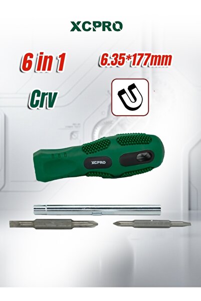 XCPRO Screwdriver Set, 6 In 1 Interchangeable Screwdriver – PH1 SL5 PH2 SL6 S...