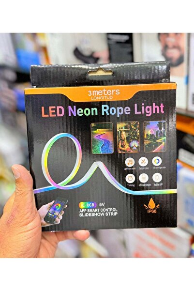 DubaiGallery 3 Meter RGB LED Neon Rope Light Strip with Mobile App Control, F...