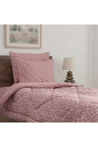 Arma Concept Single Double-Sided Star Patterned Wellsoft Quilt 155X215 + 1 Pillowcase