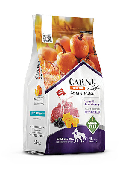 Pumpkin Tahılsız Kuzu Etli & Böğürtlenli Adult Medıum & Maxi Yetişkin Köpek Maması 12 Kg