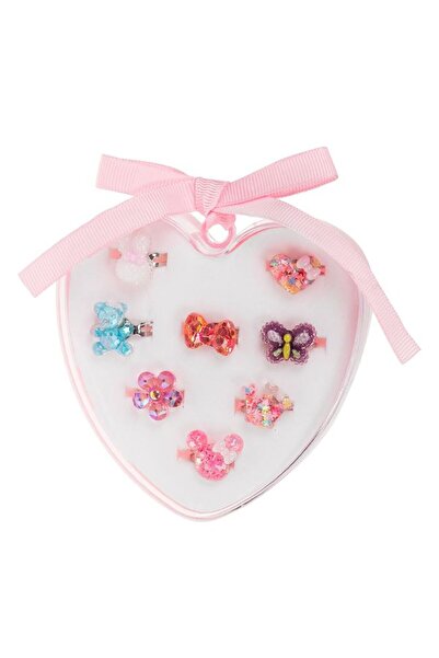 CATIANO Inele cu Modele Figuri Glitter in Cutie Inima pentru Copii - 8buc