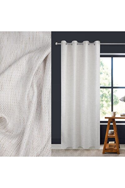 CATIANO Perdea Decorativa Ecru cu Fir Bej & Inele 140x260cm