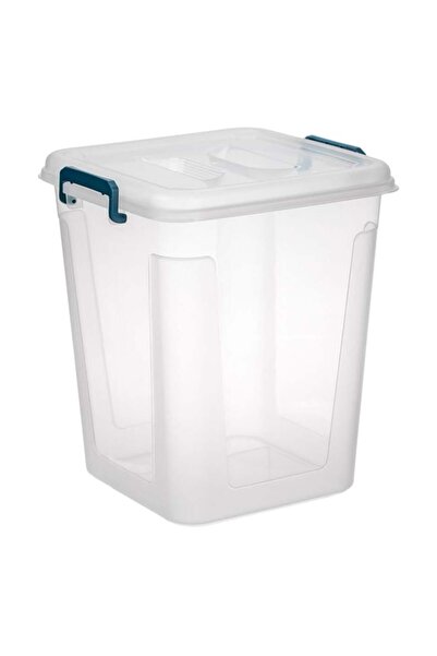 CATIANO Cutie de Depozitare Transparenta & Capac cu Manere Petrol 3.72L