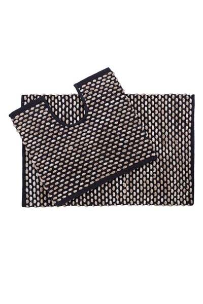 CATIANO Set Covorase pentru Baie Negre Bej cu Model - 2buc