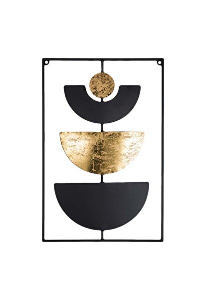 CATIANO Tablou Metalic Negru Auriu "Lunar Cycle" 40x60cm