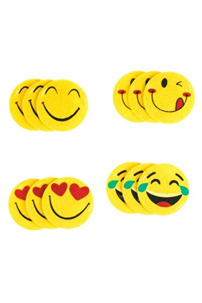 CATIANO Set Emoji din Fetru Galben cu Autocolante Ø4cm - 24buc