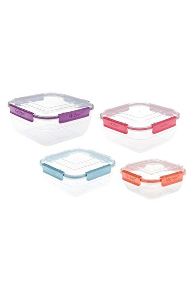 CATIANO Set Caserole Alimente Patrate cu Capac 4 Marimi - 4buc, cutie aliment...