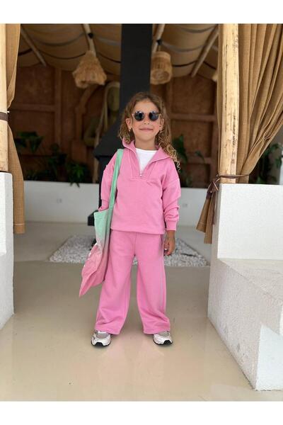 KIDSS HERE Soft Touch Kapüşonlu Kız Çocuk Eşofman Takımı