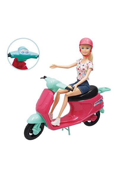 OEM Vespa Roz cu Păpușă, Cască și Geantă, Set de Plimbare pentru Fete